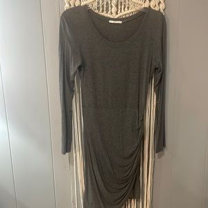 Stella Luce, gray medium stretchy dress with scalloped side